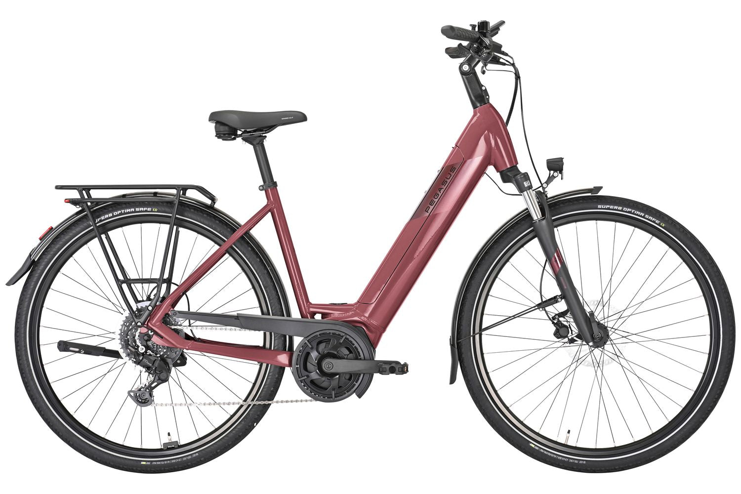 E-Bike Trekking Pegasus Solero Evo 9 Damen Rot 500 Wh