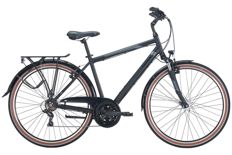 Pegasus Piazza 21 Herren Black Matt - 21-Gang Citybike
