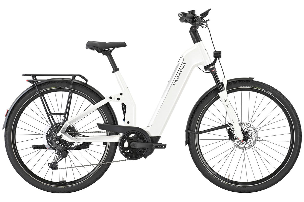 E-Bike Trekking Pegasus Premio Evo FS 10 Lite Damen Weiß 800 Wh – Bike  Reiter
